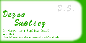 dezso suplicz business card